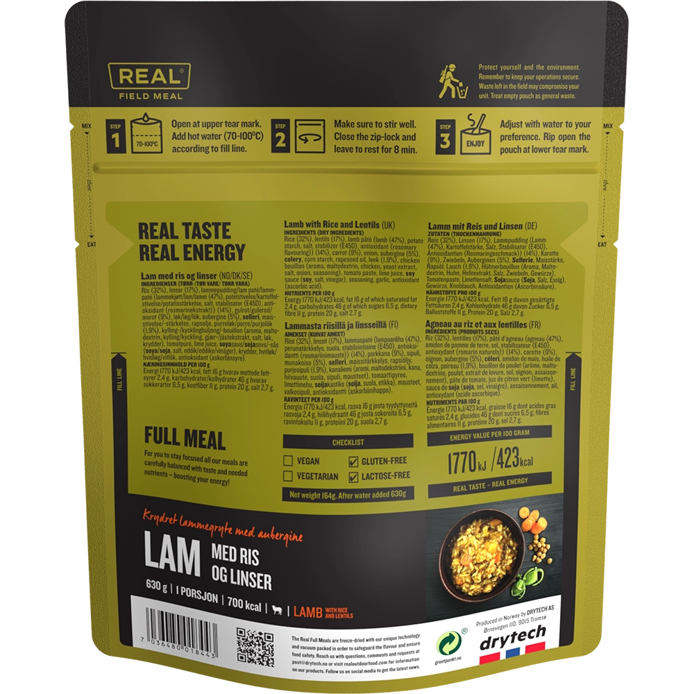 lamb with rice and lentils