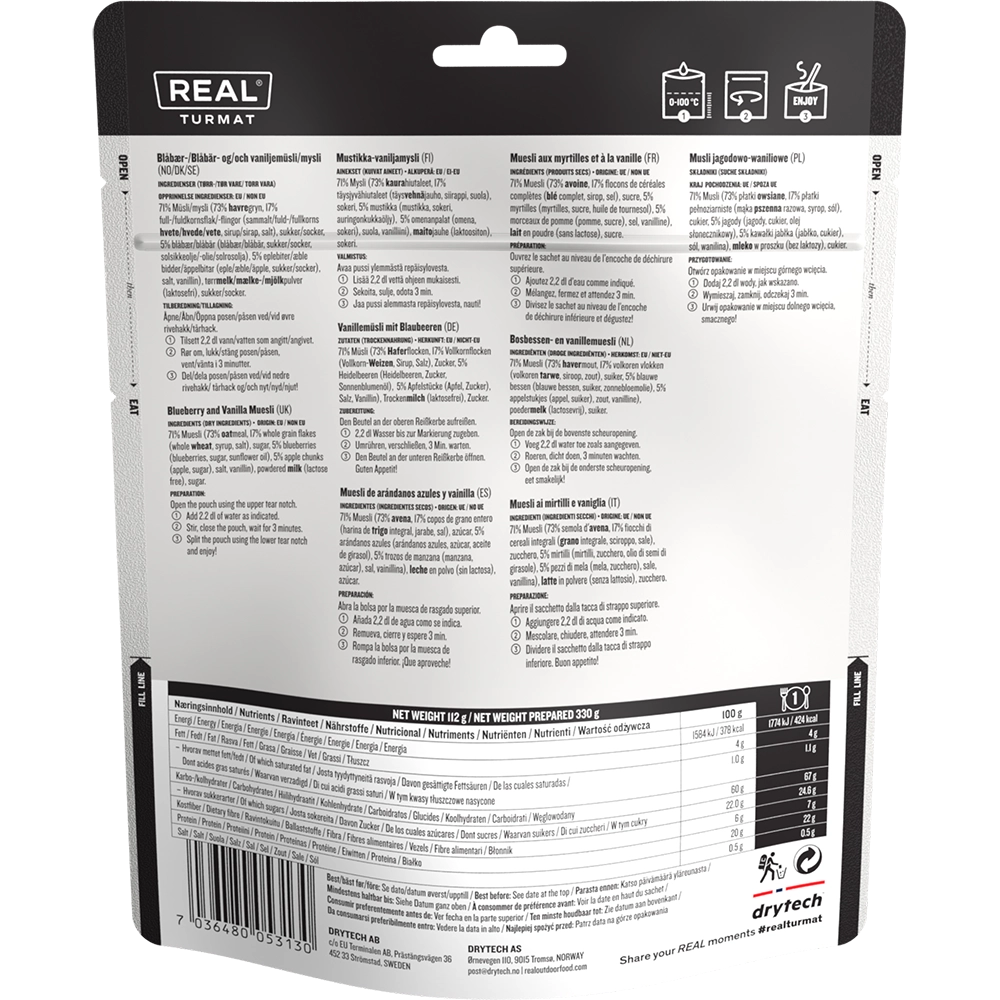 real turmat blueberry and vanilla muesli