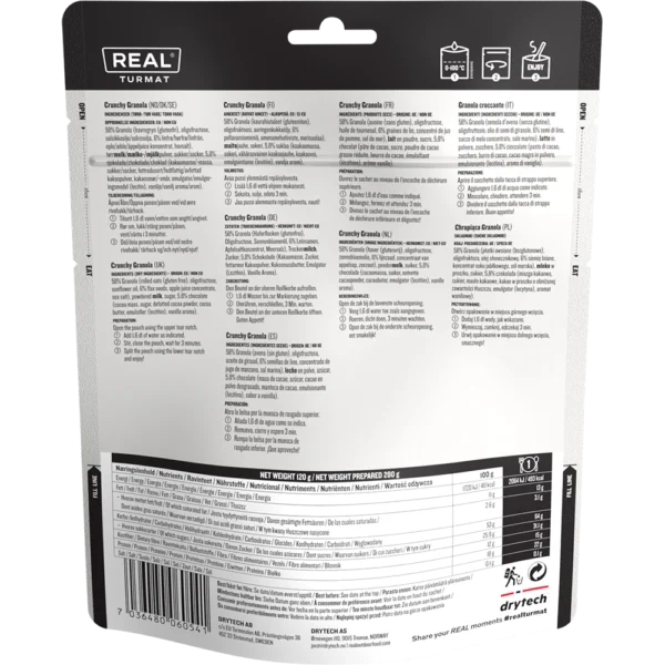 real turmat crunchy granola back