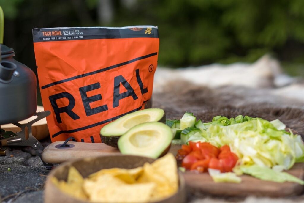 closeup to real turmat tacogryte and its natural ingredients