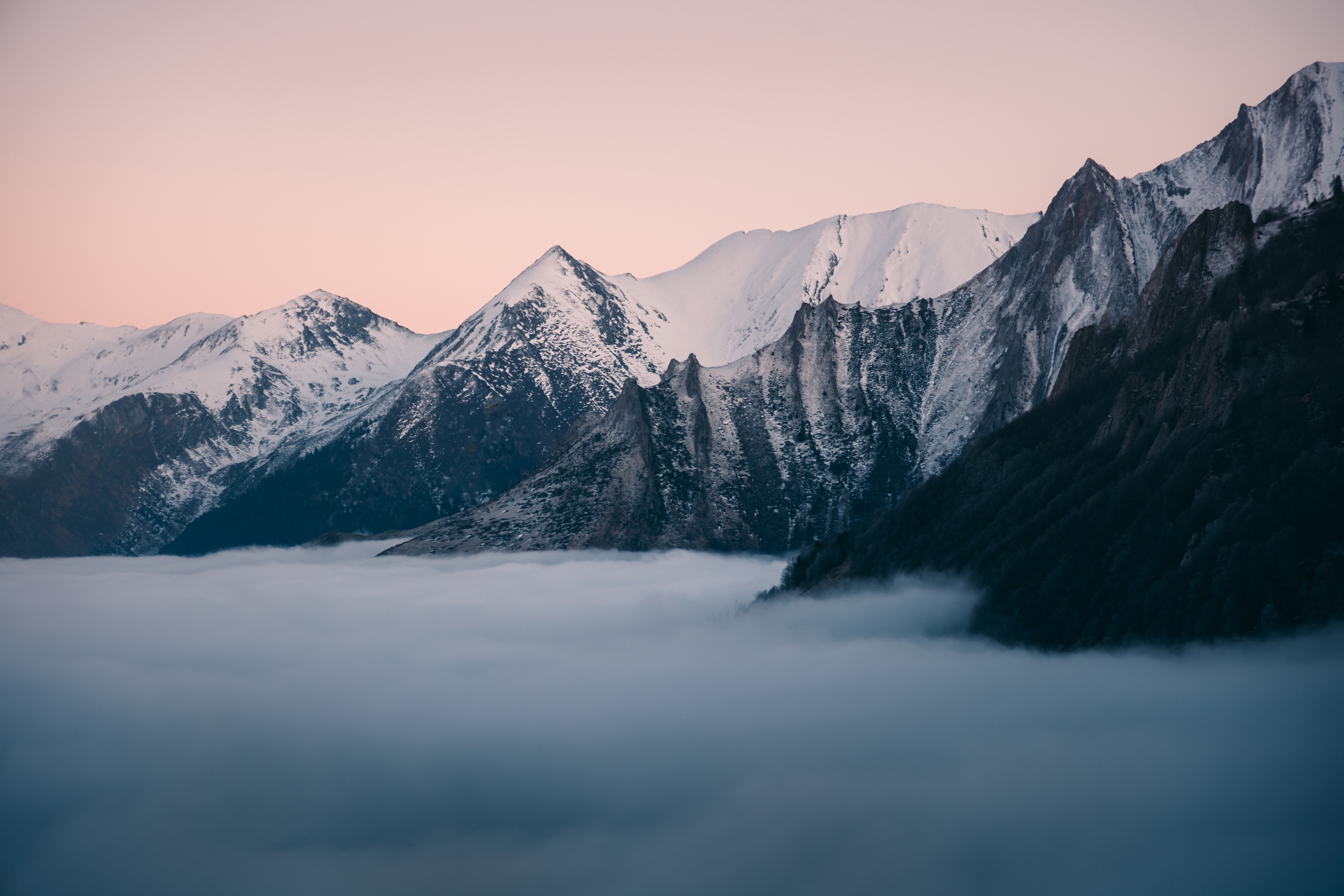 mountains covered with snow